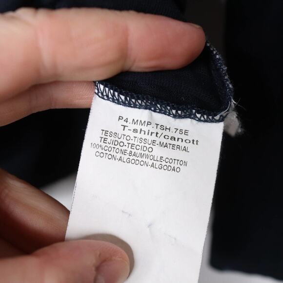 MaxMara Top Women's M Navy Semi Sheer Knit 3/4 Sleeve Solid Scoop Neck - Picture 6 of 7